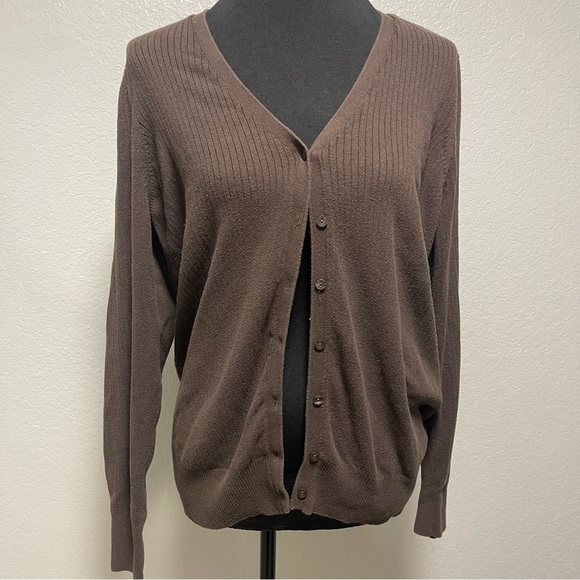 Old Navy Chocolate Brown Button Up Cardigan XXL - Picture 1 of 6